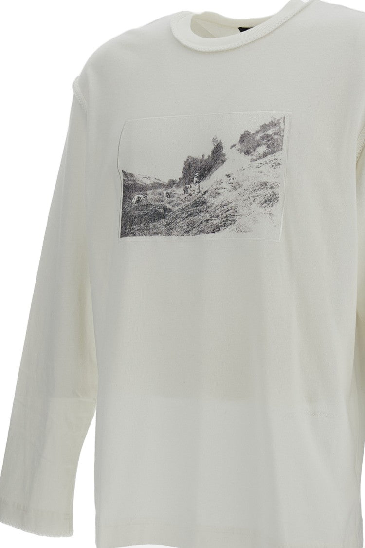 Jacquemus White Paysan Vintage Print T-Shirt