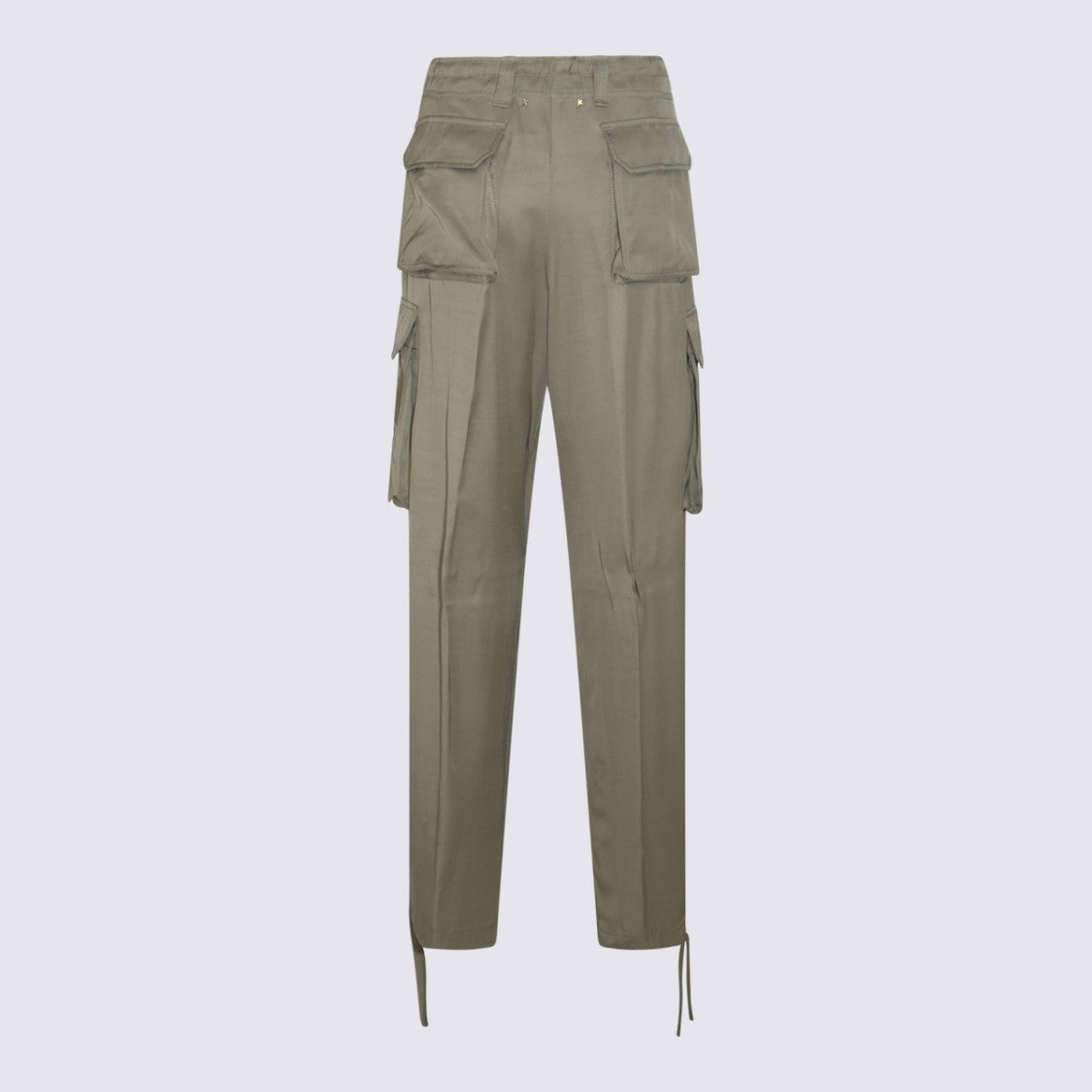 Golden Goose Relaxed Fit Olive Cargo Pants With Adjustable Hem Ties