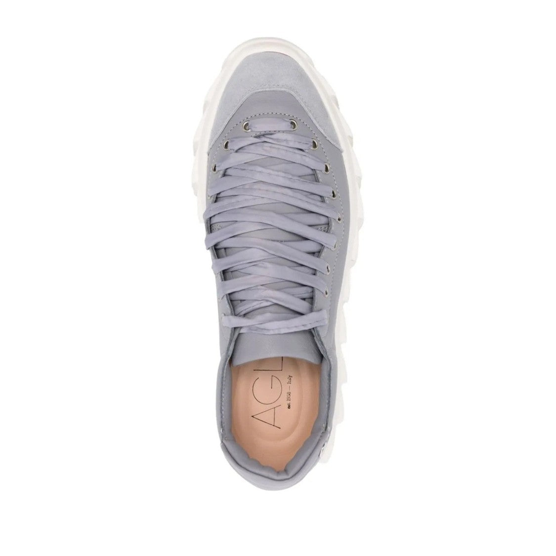 Agl Purple Blondie Ties Leather Suede Wedge Sneakers
