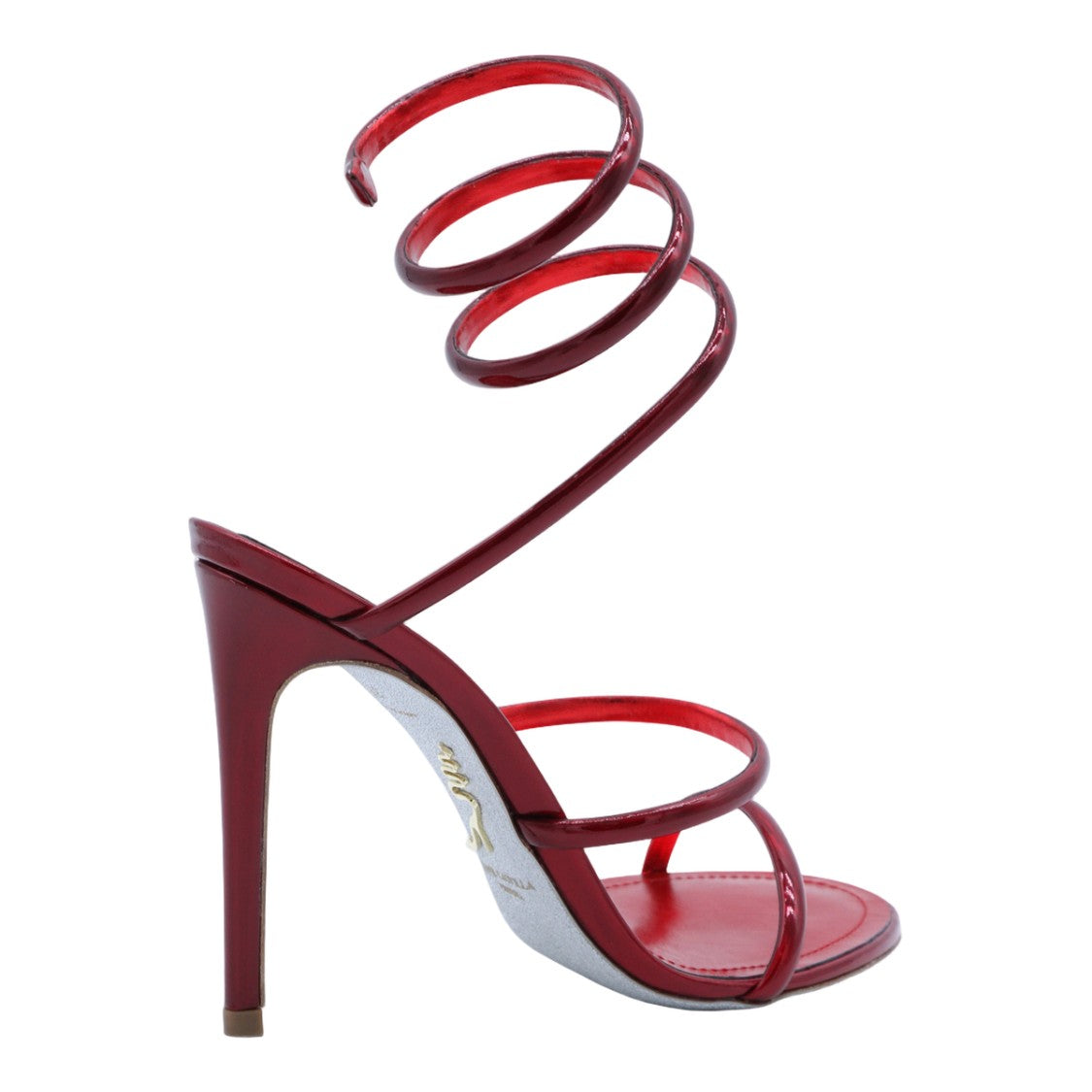 René Caovilla Vibrant Red Sandals With Minimalist Design