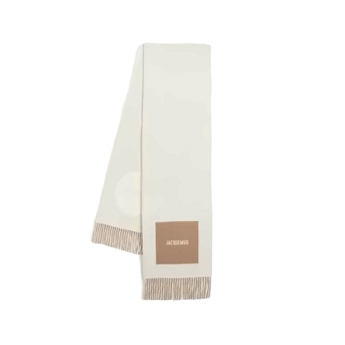 Jacquemus Fringed Wool Scarf With Contrasting Patch Detail