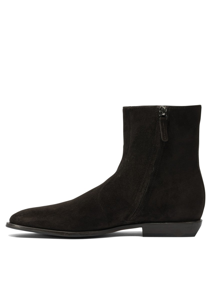 Henderson Baracco Pointed Toe Ankle Boots With Side Zipper And Minimalist Design