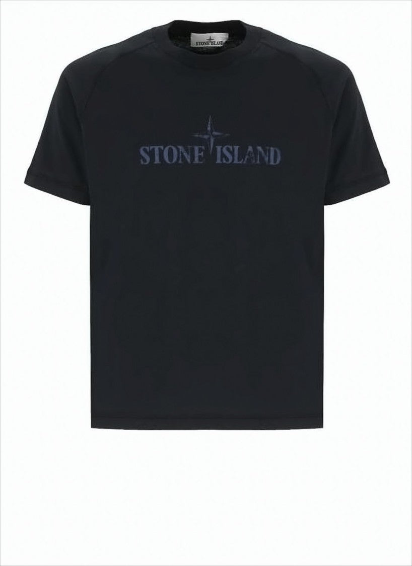 Stone Island Short-Sleeve Cotton T-Shirt With Compass Graphic