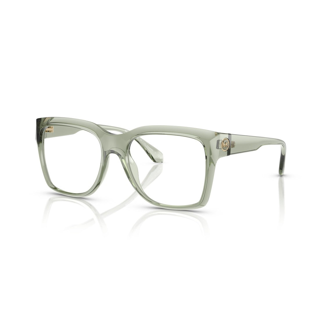 Michael Kors 0Mk4144u Translucent Light Green Acetate Eyeglasses With Gold Emblem
