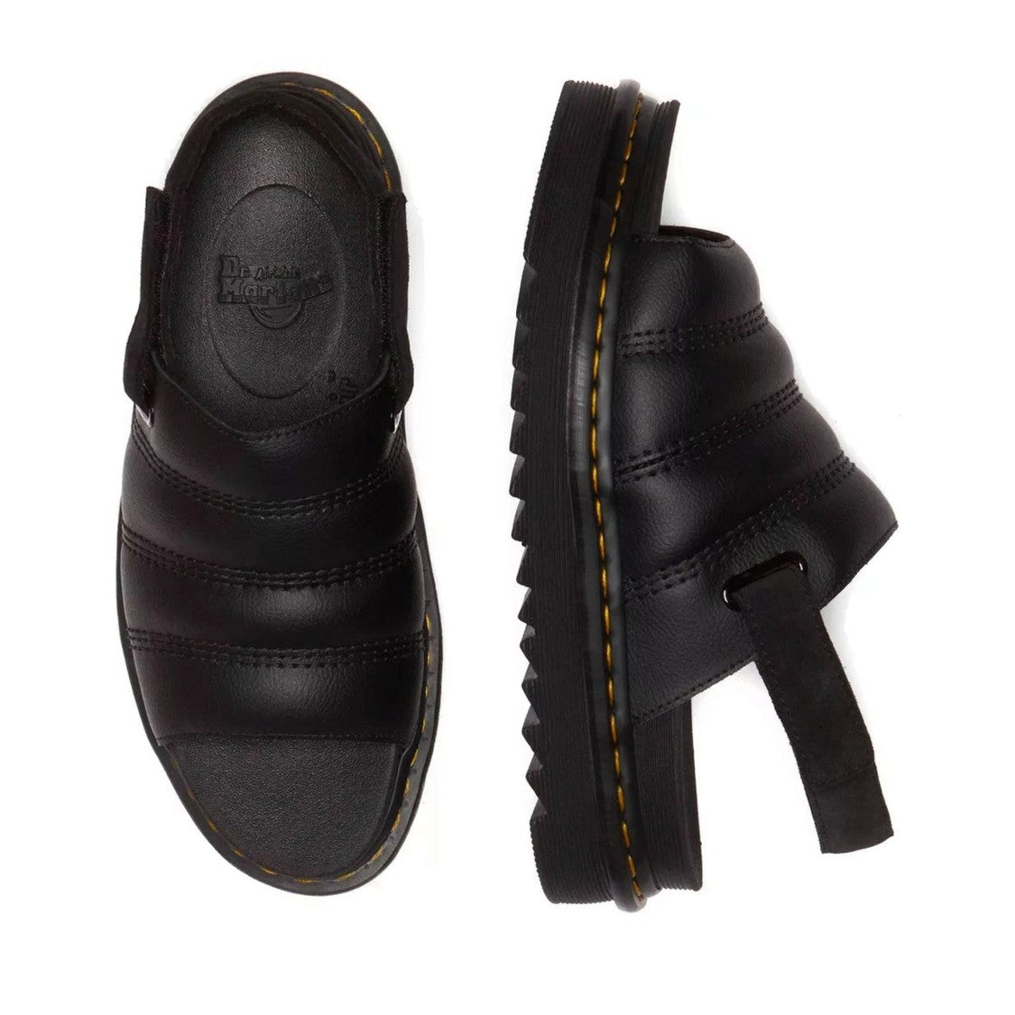 Dr. Martens Kole Athena Black Padded Slingback Leather Sandals