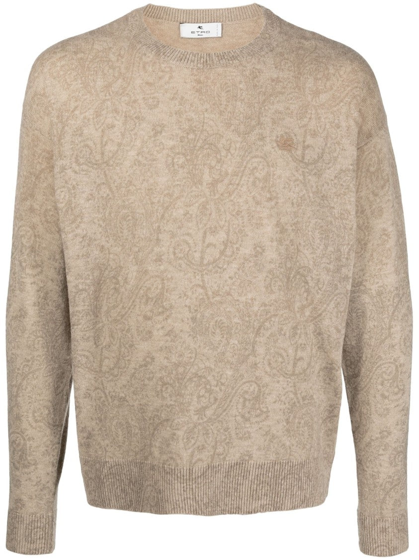 Etro C-Neck Sweater With Subtle Paisley Pattern