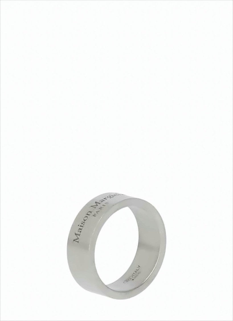 Maison Margiela Polished Silver Ring With Engraved Details