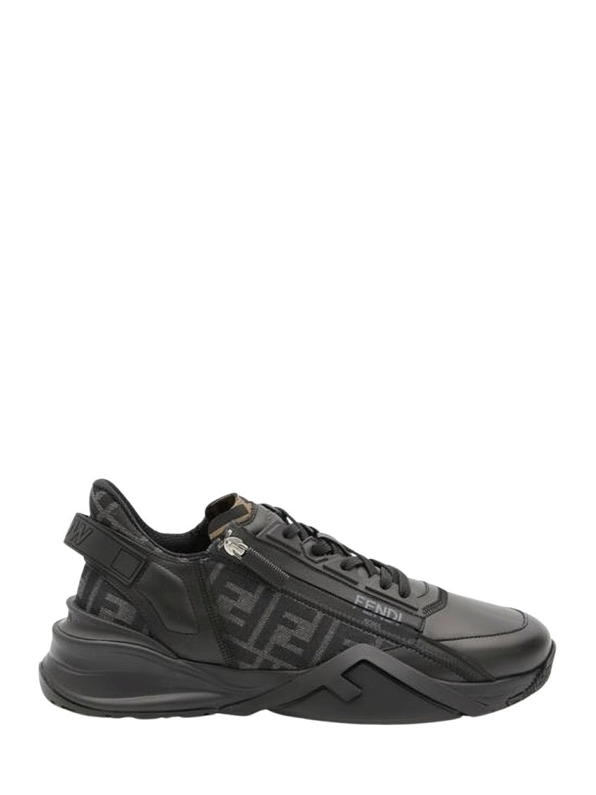 Fendi Low-Top Black Fendi Sneakers With Sculpted Sole