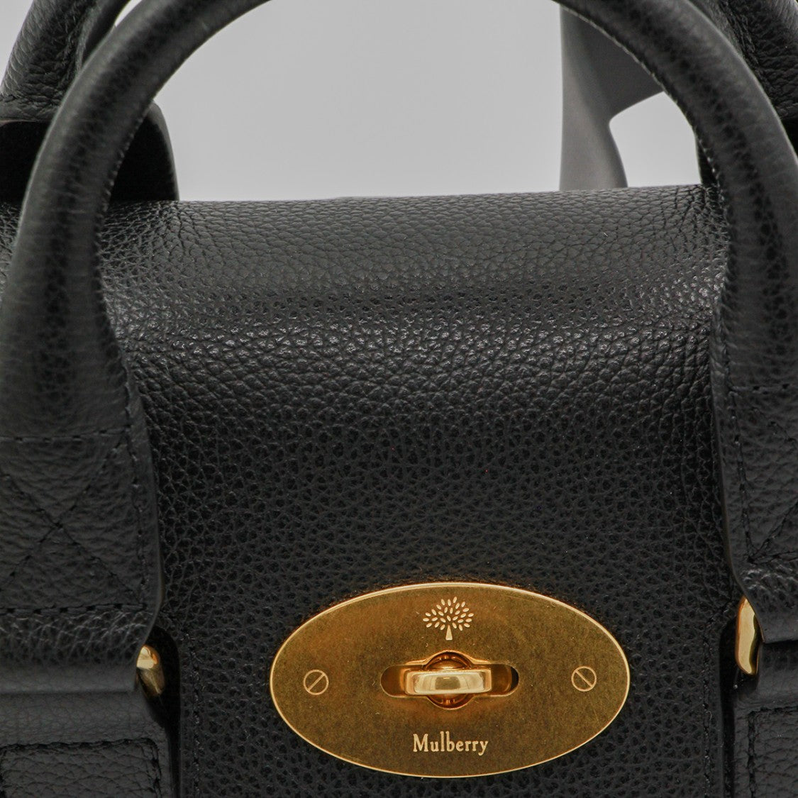 Mulberry Pebbled Texture Handbag With Distinctive Gold-Tone Clasp