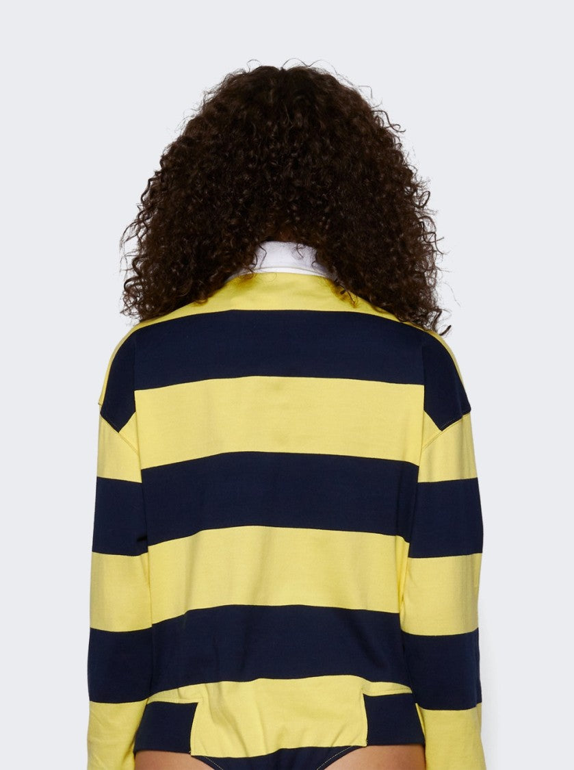 Coperni Striped Polo Bodysuit Yellow And Blue