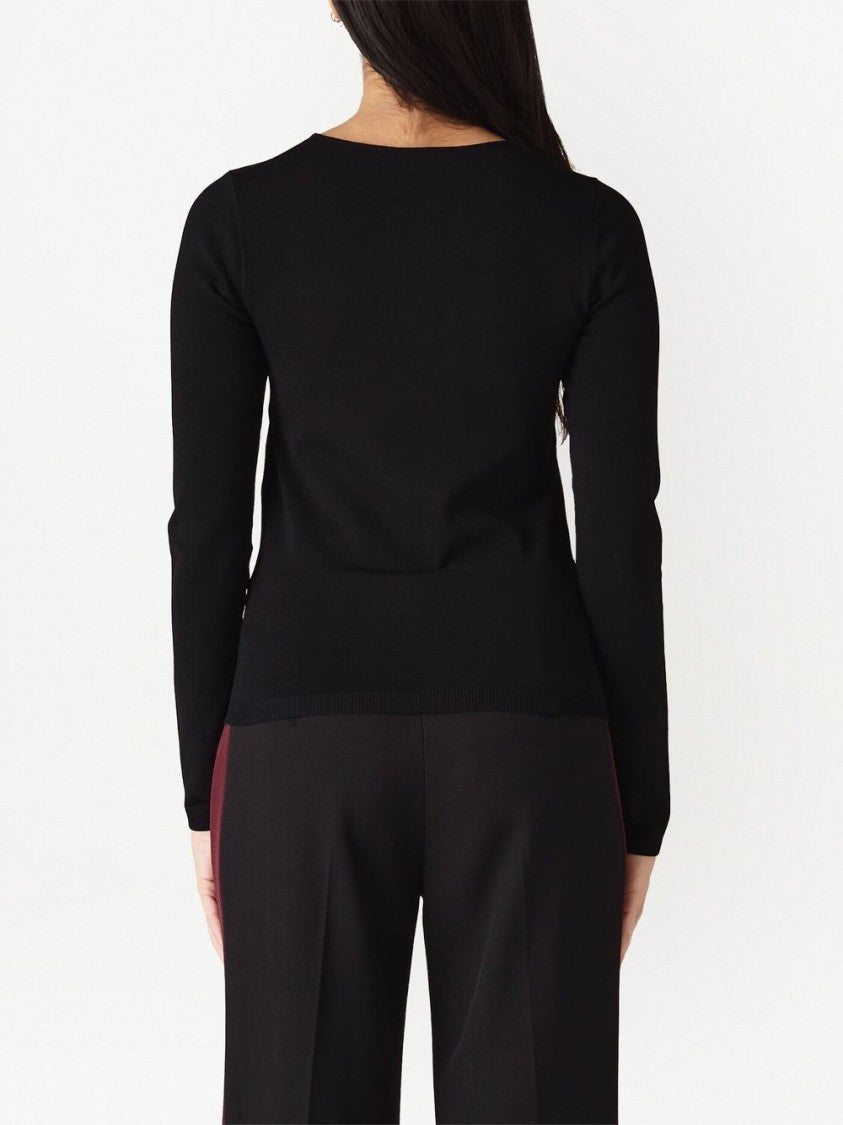 Stella Mccartney Black Kint Top Fitted Cut-Out Sweater