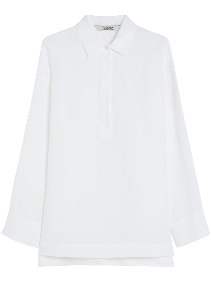 Max Mara Relaxed-Fit White Linen Shirt
