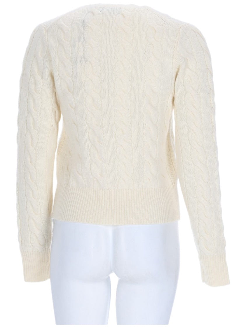 Polo Ralph Lauren Cable Knit Cardigan With Embroidered Logo
