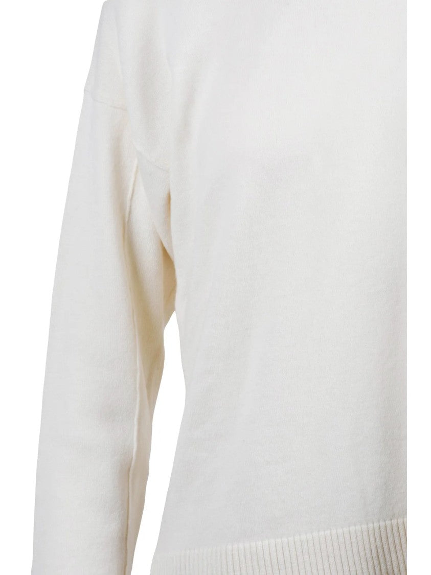 Alpha Studio Asymmetric Neckline Wool Pullover