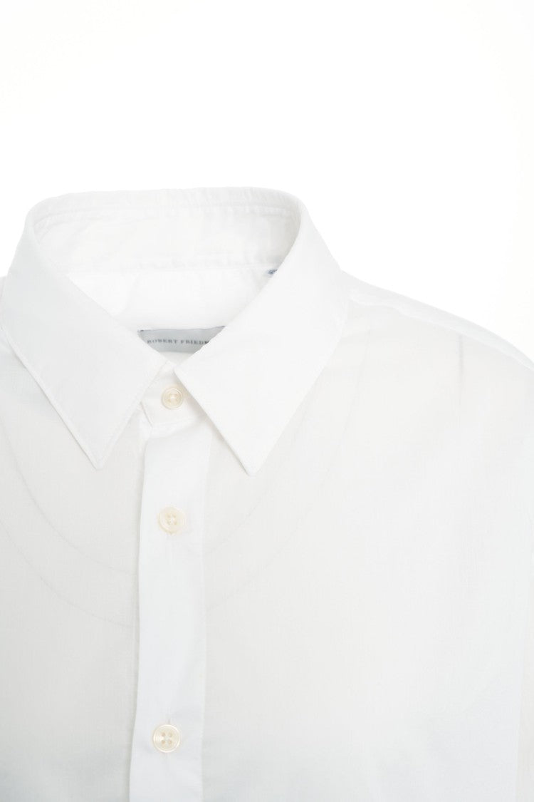 Robert Friedman White Cotton Shirt With Rounded Hem
