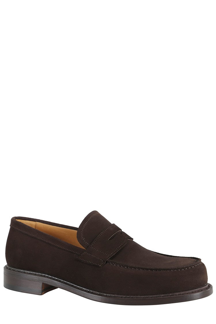John Spencer Almond-Toe Suede Moccasins