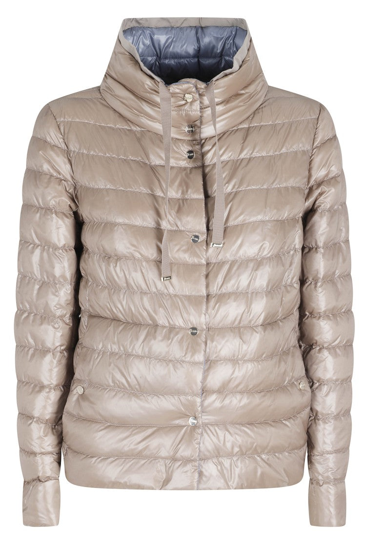 Herno Brown Reversible High-Collar Polyamide Down Jacket