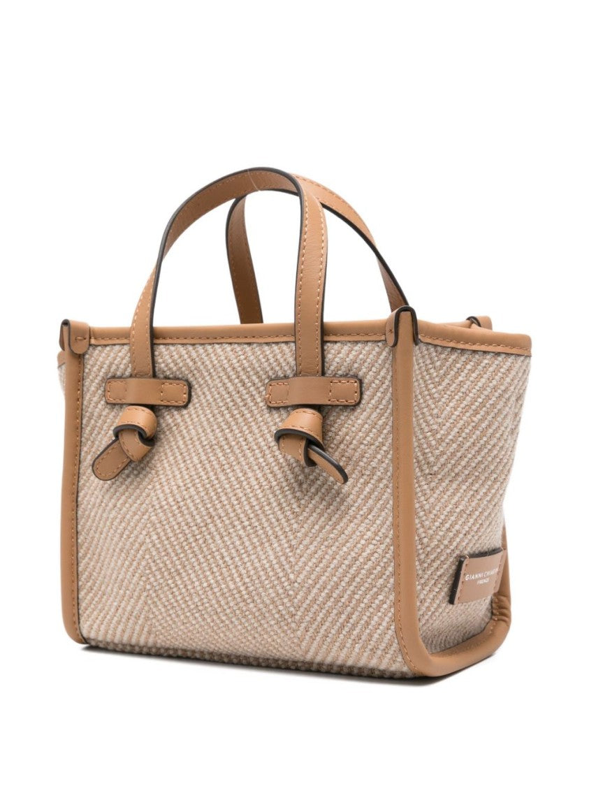 Gianni Chiarini Structured Chevron Woven Shopper Bag