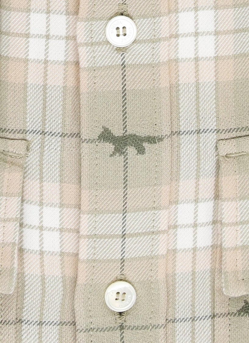 Maison Kitsuné Green Cotton Shirt