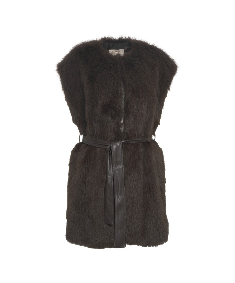 Kaos Sleeveless Faux Fur Gilet