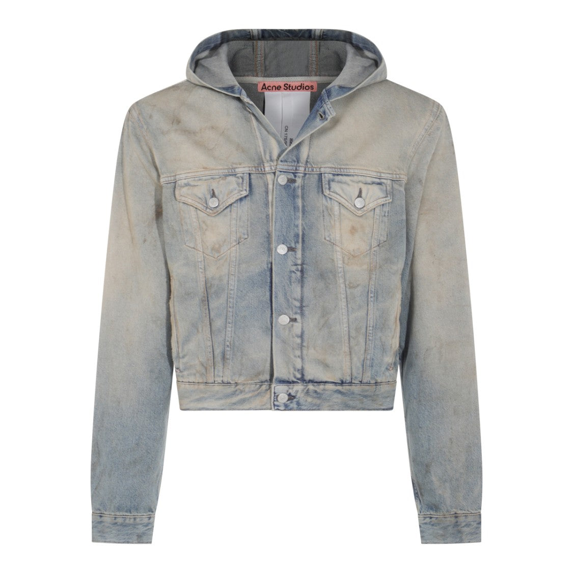 Acne Studios Faded Denim Jacket With Hood
