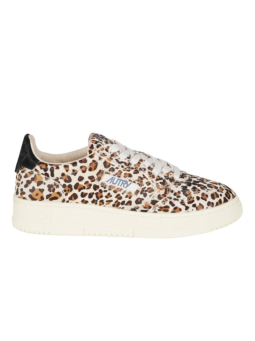 Autry Leopard Medalist Low Cow Leather Sneakers