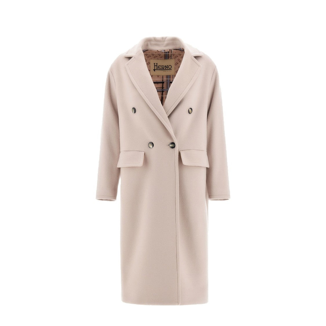 Herno Double-Breasted Wool Coat With Sophisticated Lapel