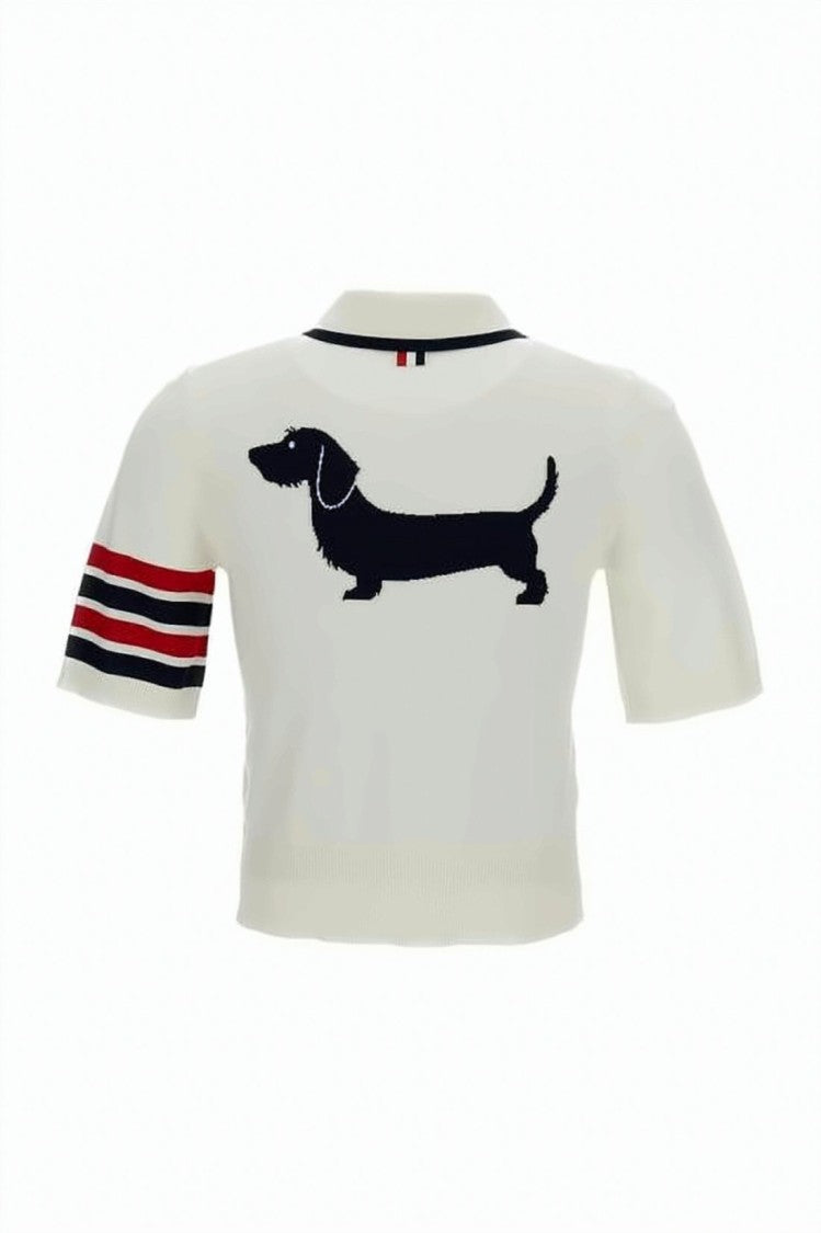 Thom Browne Cropped Polo Shirt With Contrasting Trim