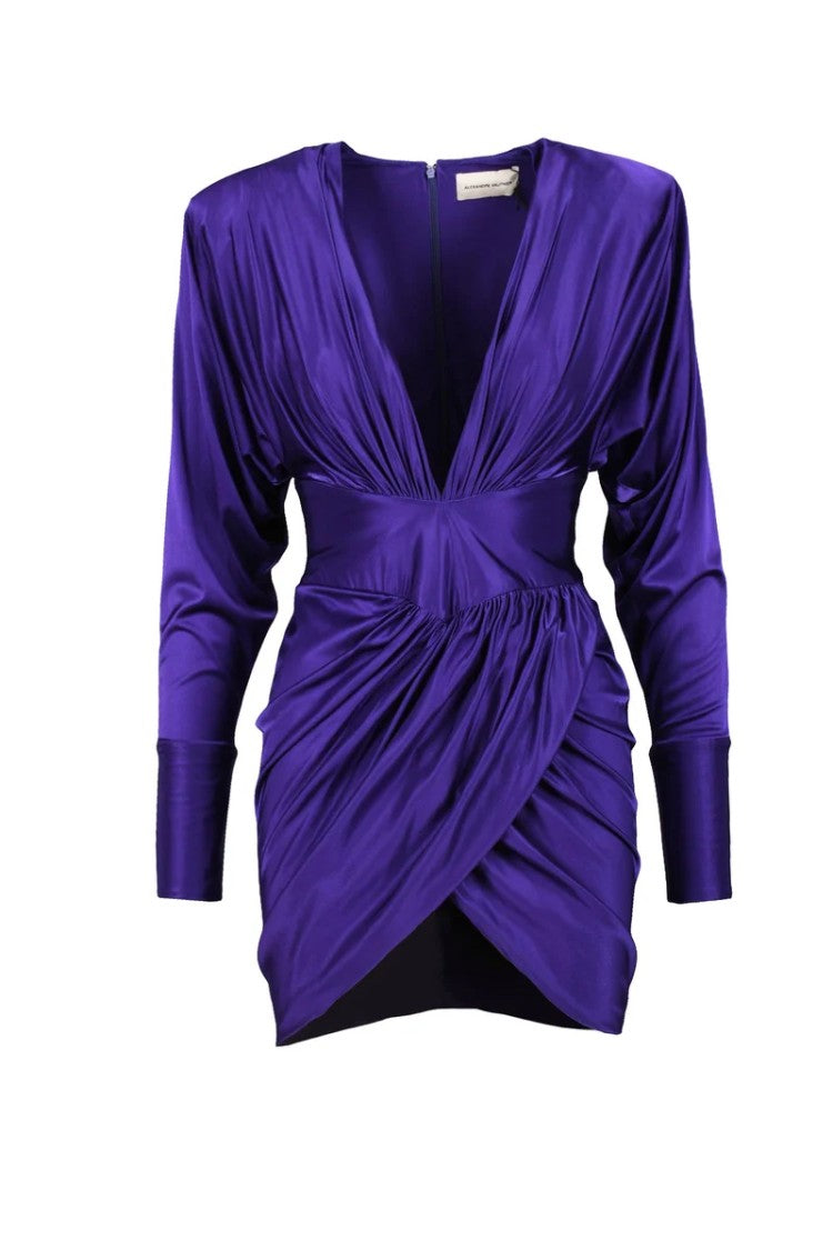 Alexandre Vauthier Short Batwing Dress - Purple