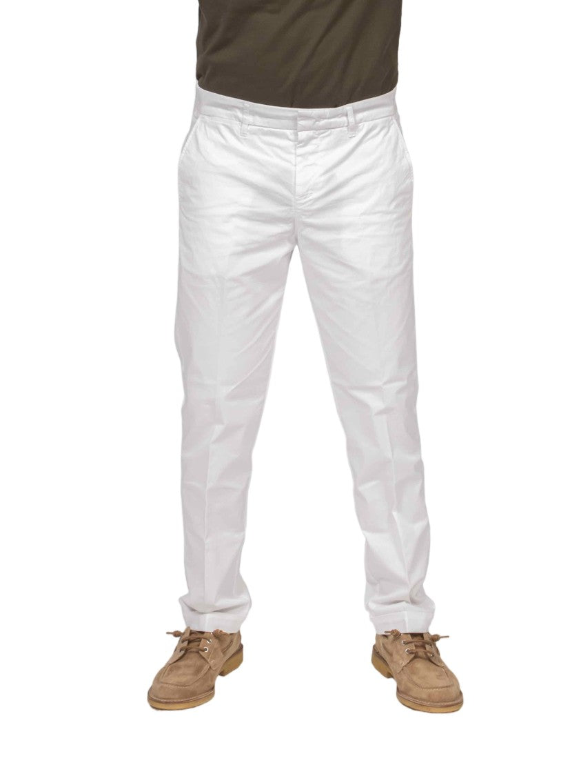 Fay White Capri Slim-Fit Tailored Pants