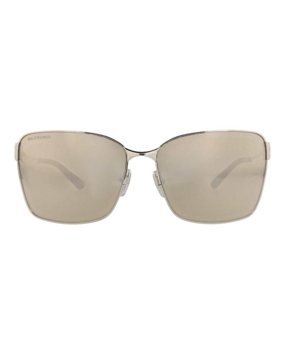 Balenciaga Square-Frame Metal Sunglasses