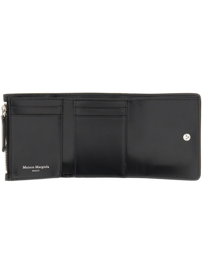 Maison Margiela Neutrals Four Stitches Textured Bifold Wallet