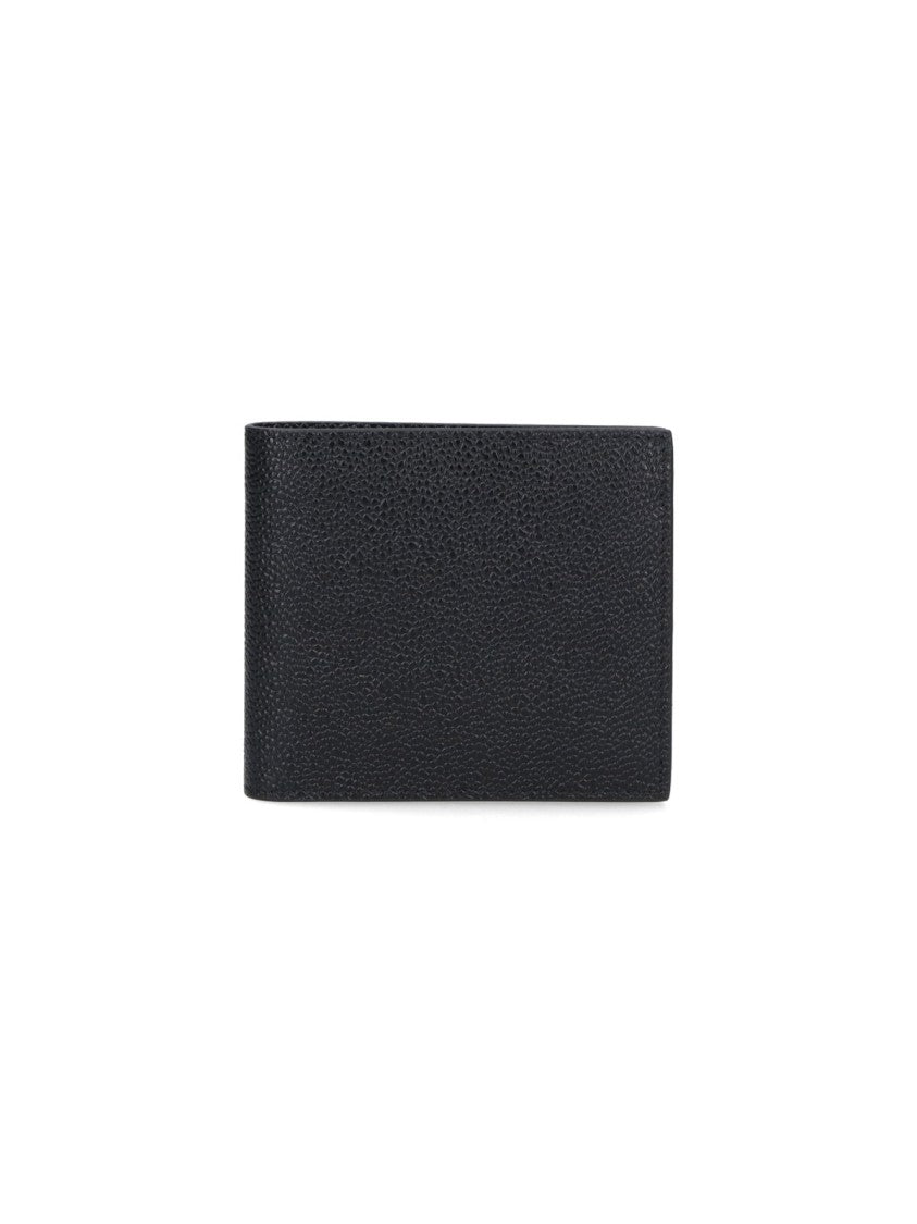 Thom Browne Textured Bifold Wallet With Striped Interior Detail