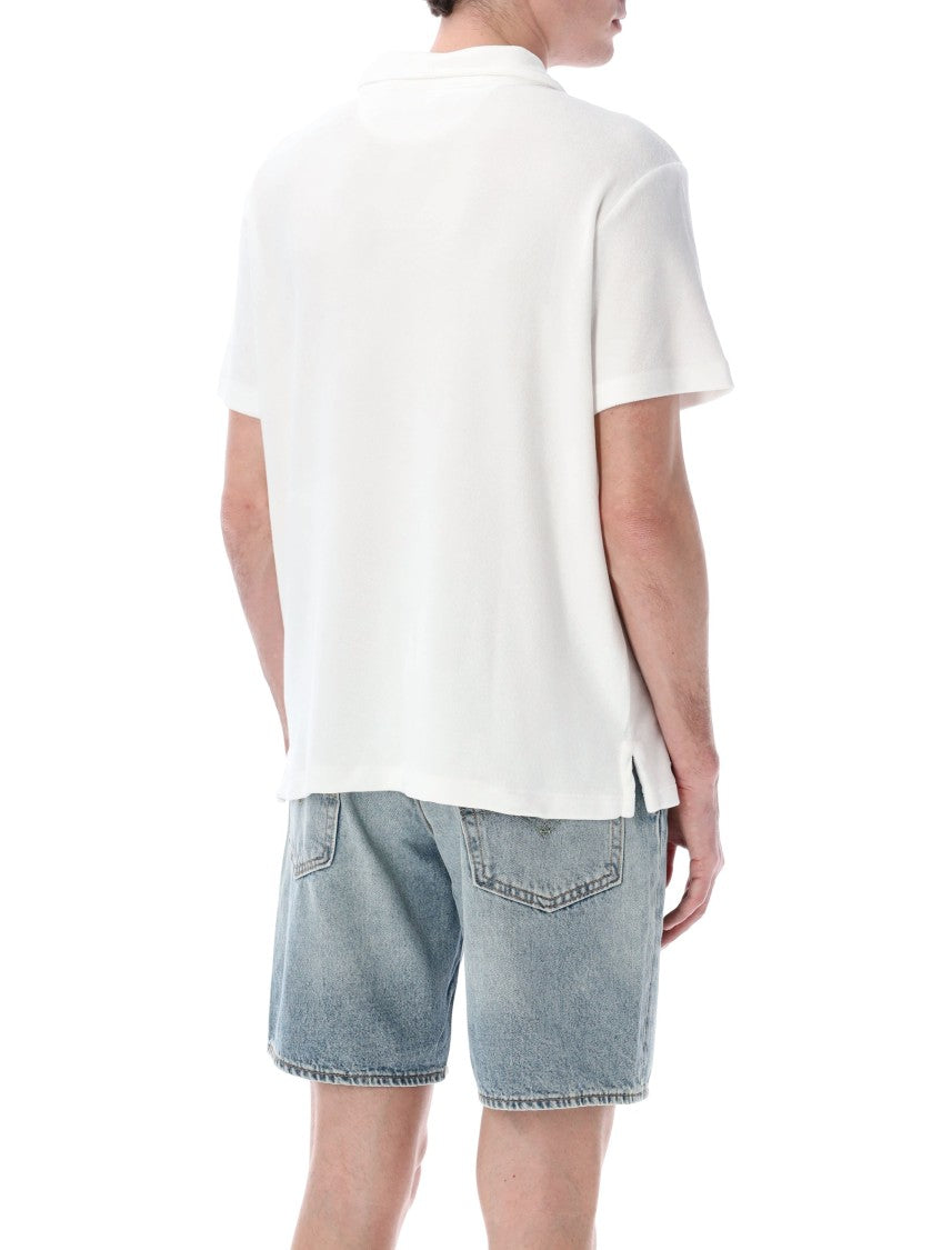 Polo Ralph Lauren Textured Terry Polo Shirt With Johnny Collar And Chest Pocket