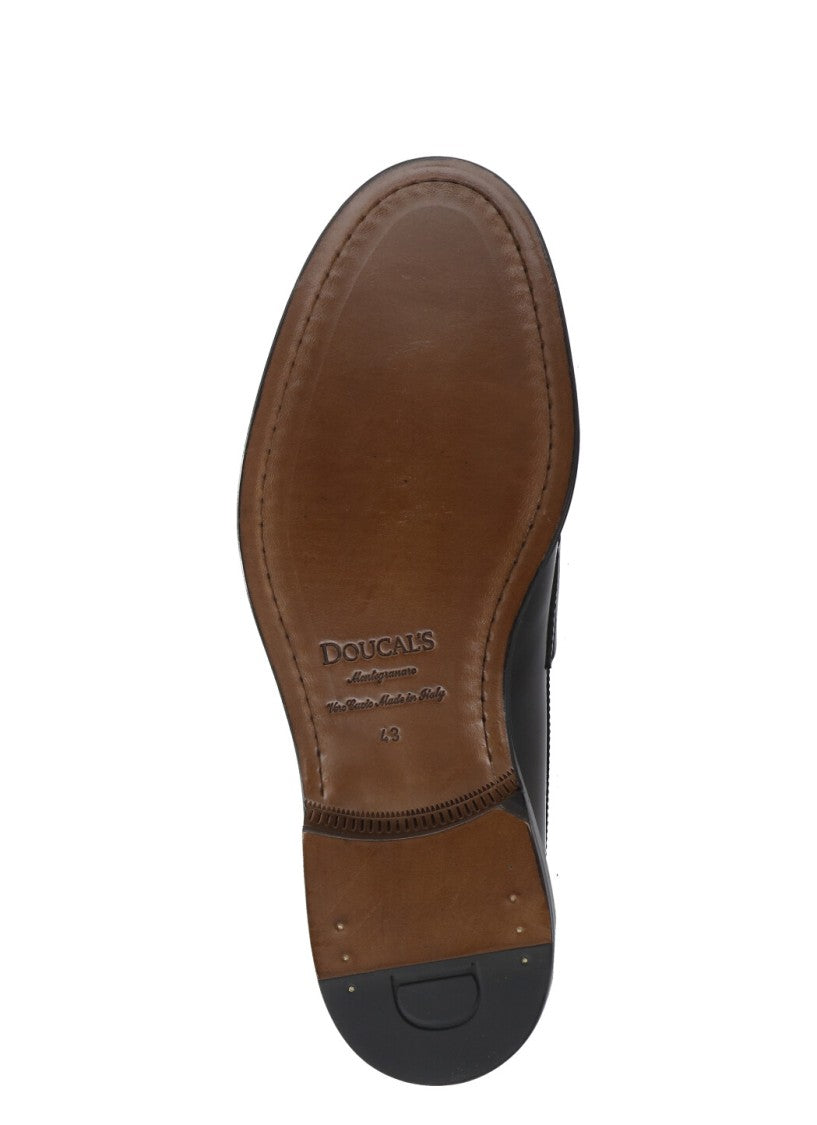 Doucal's Brown Smooth Leather Mask Loafers