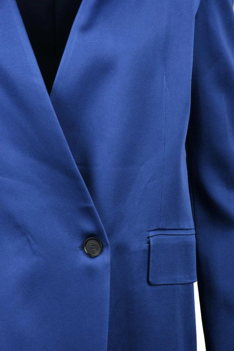Liviana Conti Satin Blazer Jacket - Royal Blue