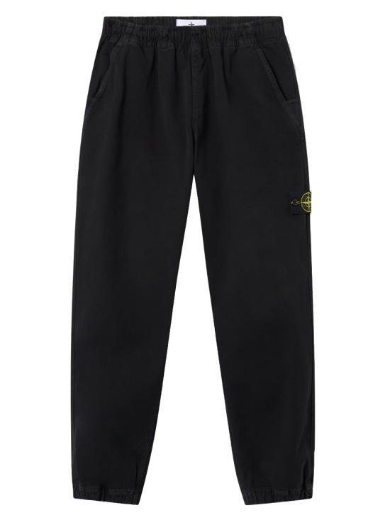 Stone Island Panama Cotton Loose-Fit Jogger Pants With Vintage Effect