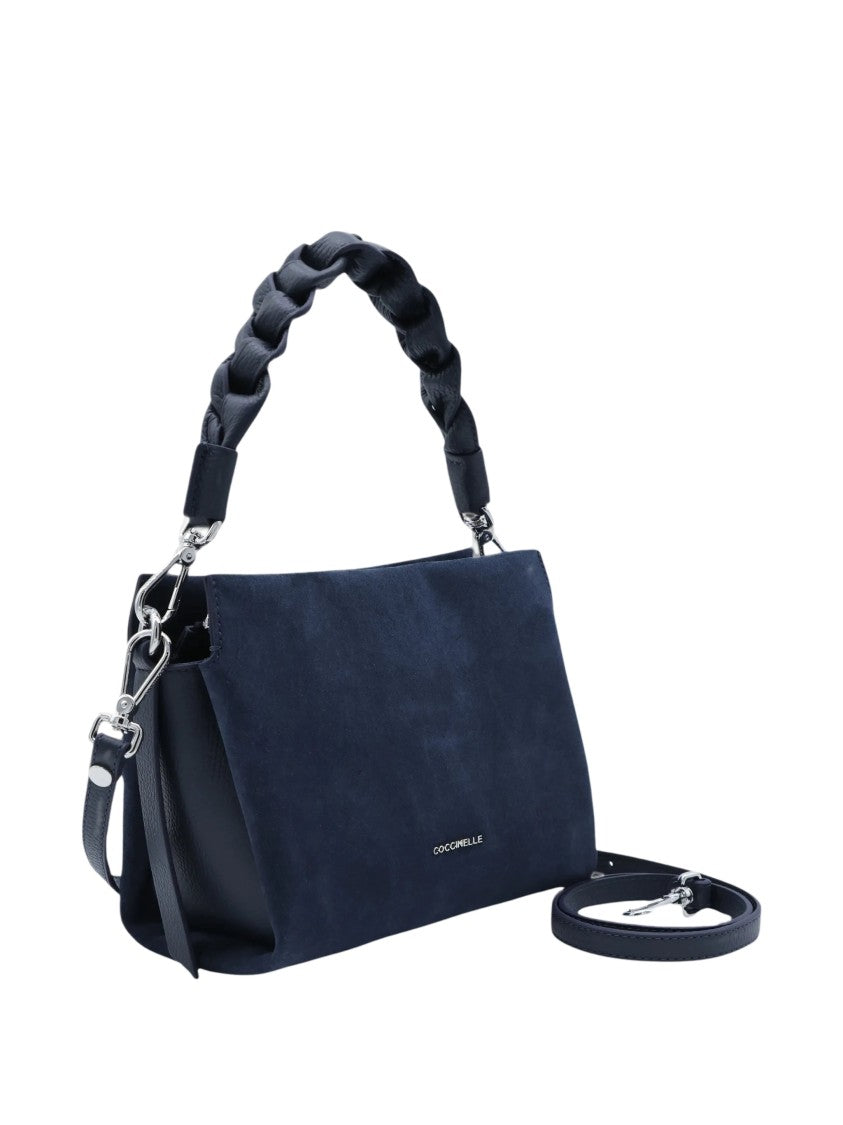 Coccinelle Boheme Small Blue Suede Handbag