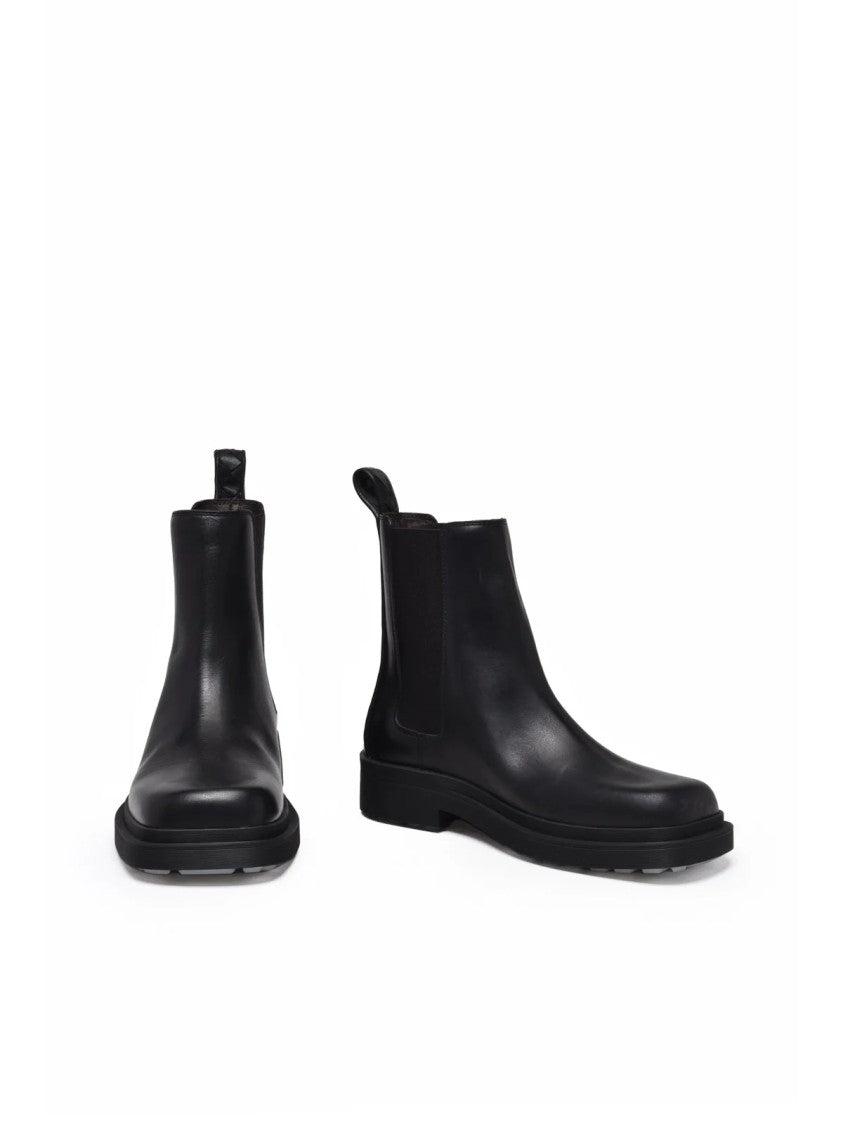 Bottega Veneta Black Ben Woven Detail Leather Ankle Boots