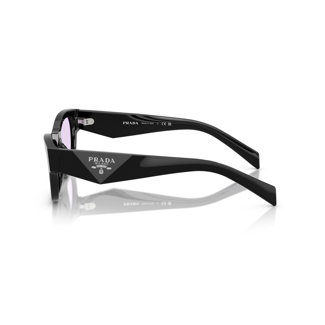 Prada 0Pr B09s Rectangular Black Acetate Sunglasses
