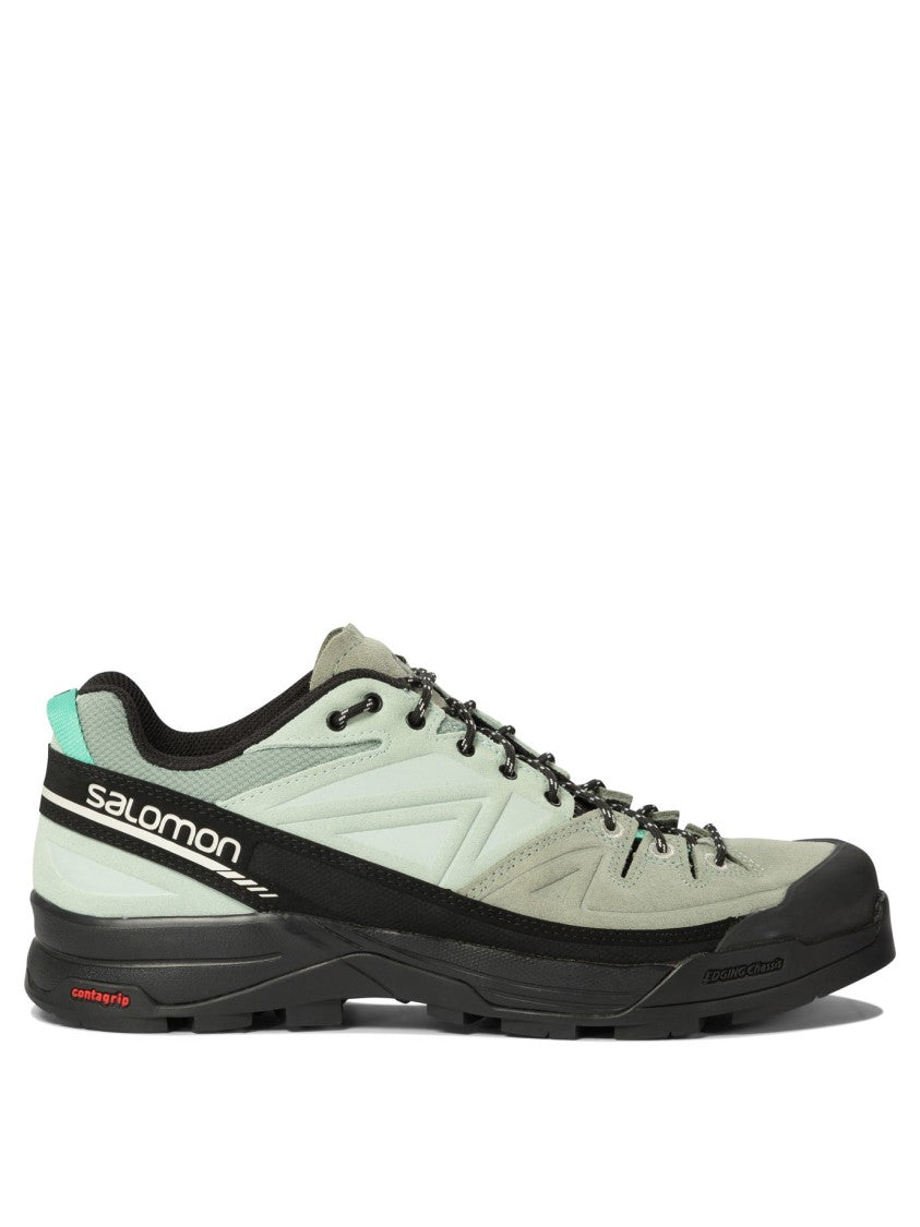 Salomon Leather And Mesh Sneakers With Secure Lacing System