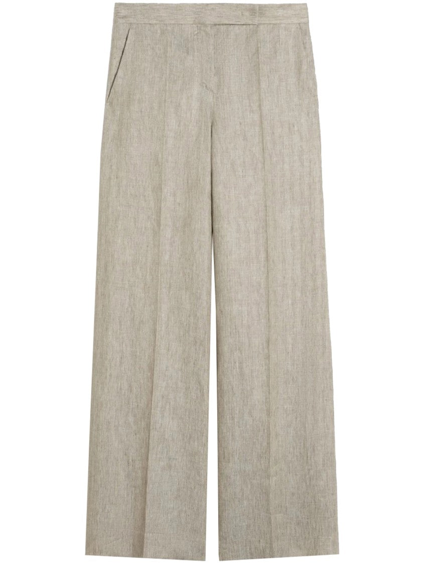 Max Mara Grey Mxmdeserto High-Waisted Wide-Leg Pants