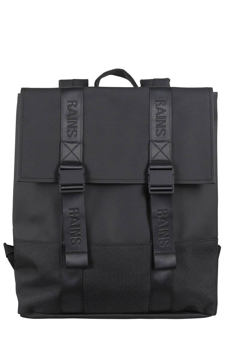 Rains Black Technical Backpack With Adjustable Straps