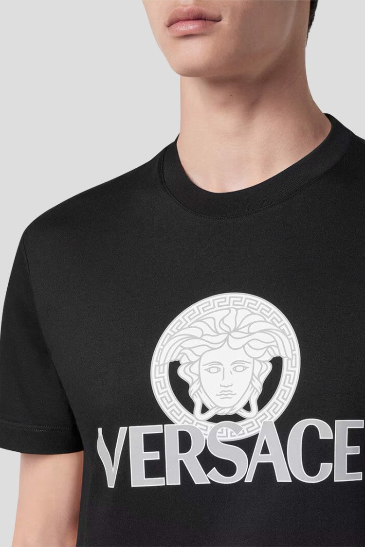 Versace Medusa Print Short-Sleeved Shirt In Cotton