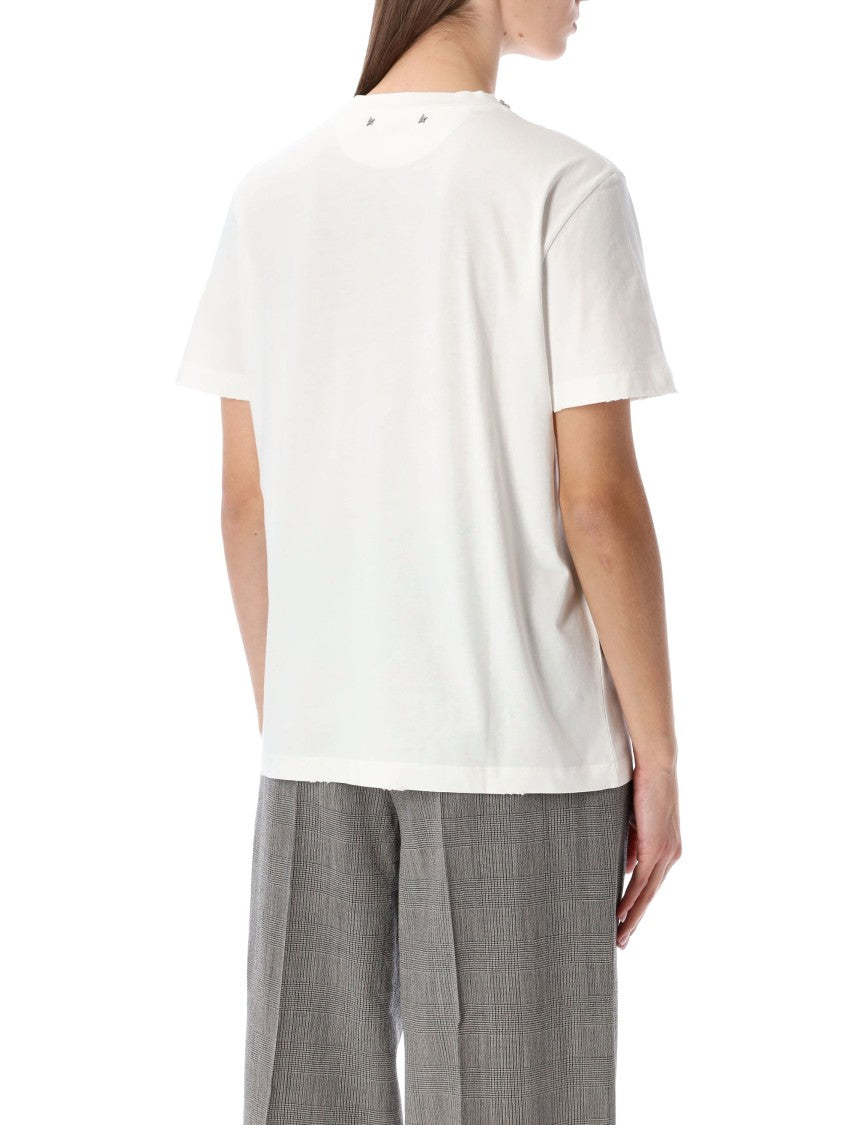 Golden Goose White Crystal-Detail T-Shirt