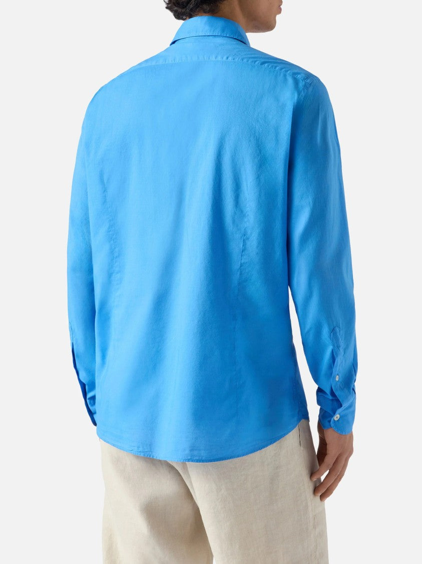 Mc2 Saint Barth Blue Voile Cotton Casual Shirt