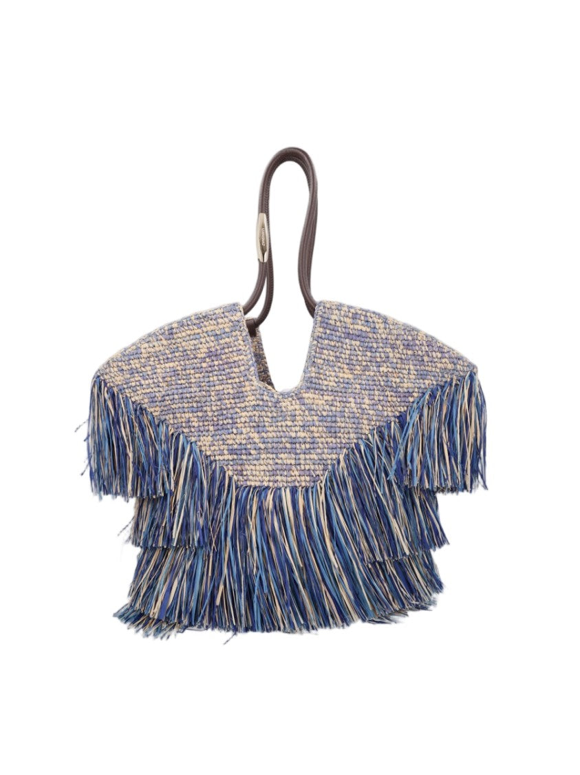 Zimmermann Medium Woven Raffia Tote Bag With Fringe Detailing