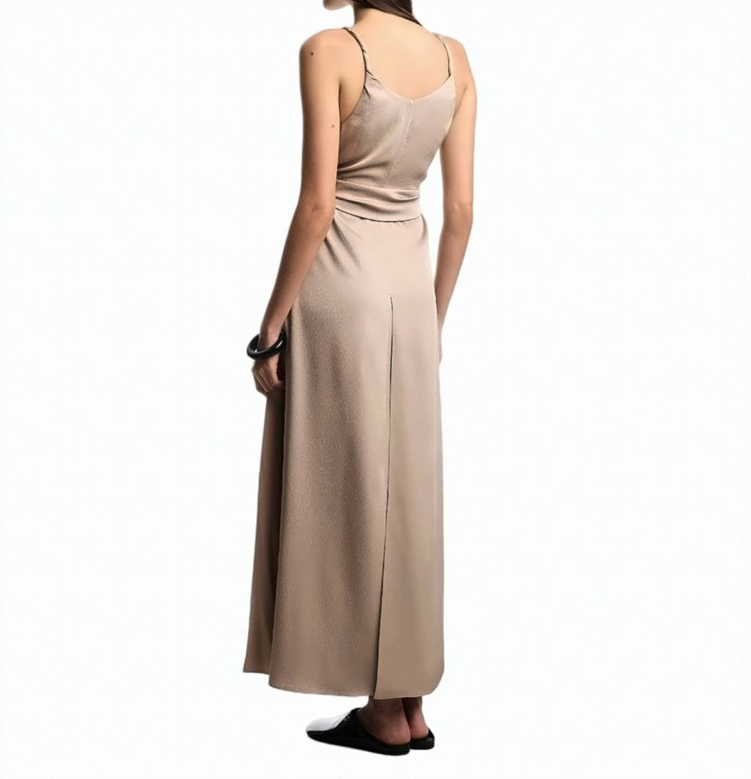 Emporio Armani Crepe Twill Torchon Straps Sash Dress
