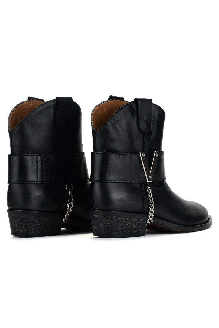 Via Roma 15 Black Leather Boots