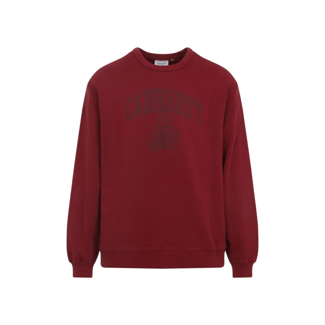 Carhartt Wip Burgundy Cotton Sweatshirt With Tonal Logo Print